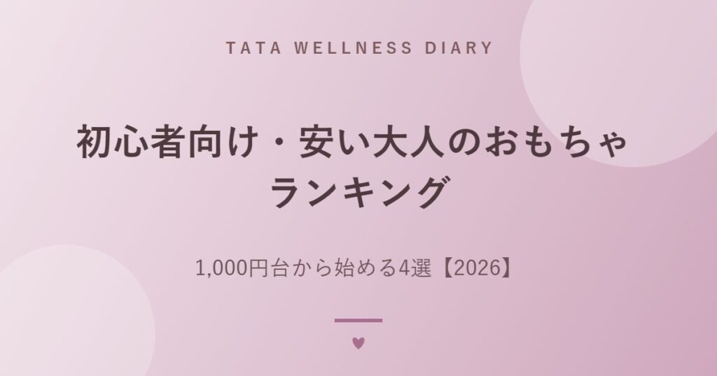 初心者向け・安い大人のおもちゃ ランキング｜1,000円台から始める4選【2026】